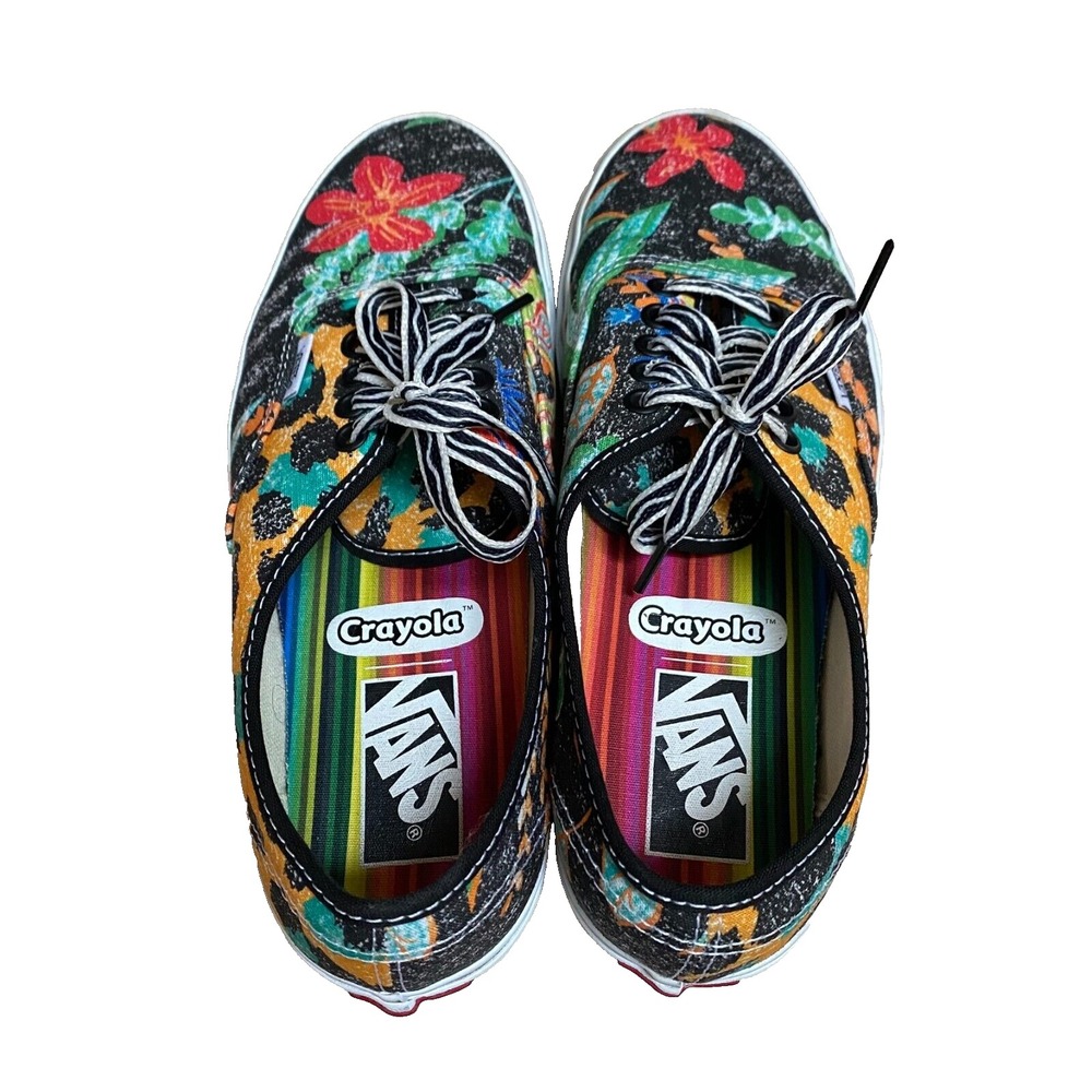 Vans x Crayola Authentic Sneakers M7/W8.5 Floral Leopard 721356/2022